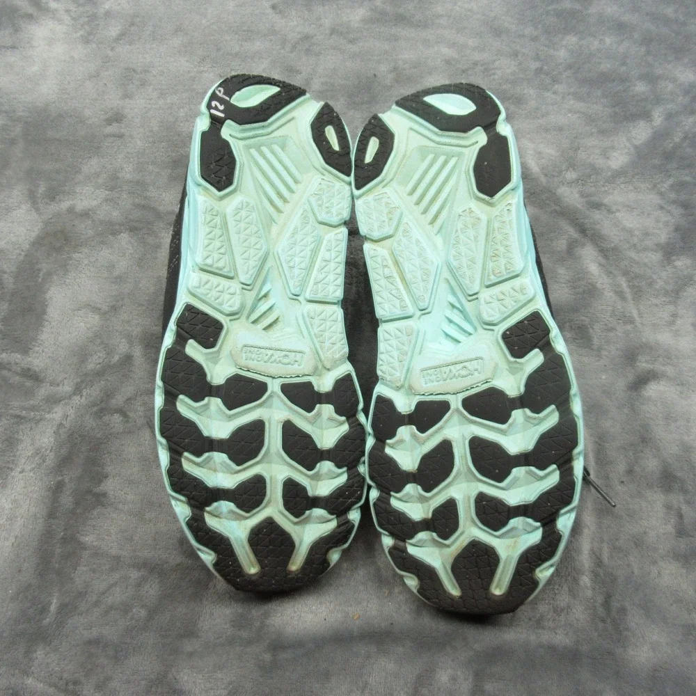 Hoka Clifton 6  Shoes Women 9.5 Black Aqua Low Sneaker‎ Lightweight Chunky Run